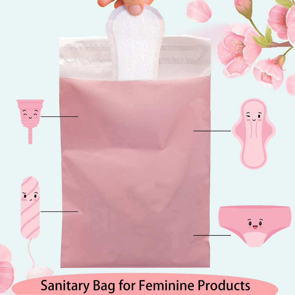Generic sanitary bags help manage odors during bathroom routines.