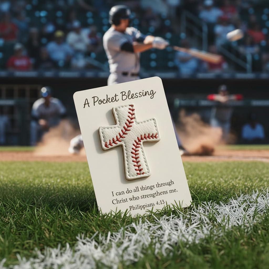 Generic Pocket Blessing Baseball Cross gift—beautiful keepsake for athletes, coaches, or baptisms.