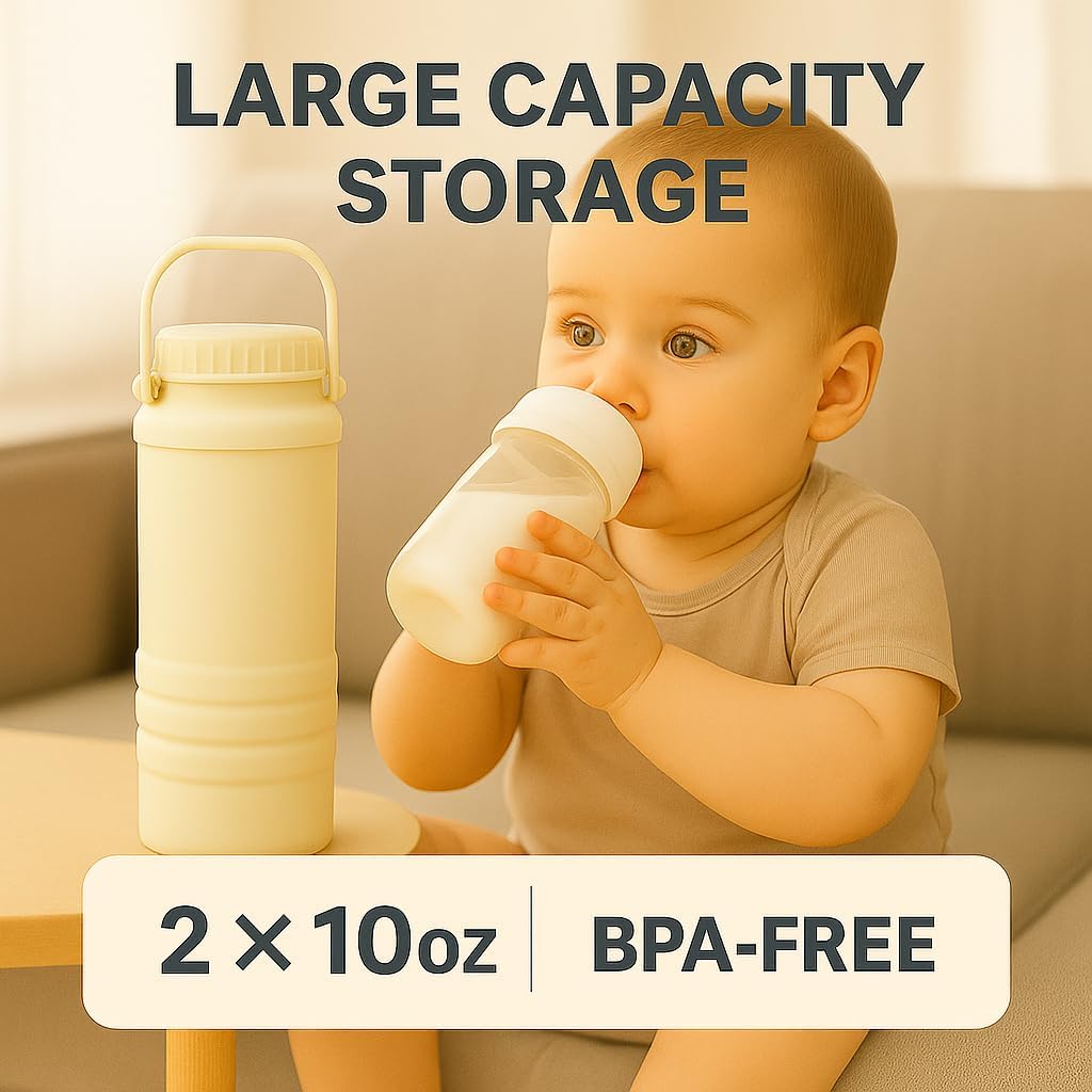 Generic portable breast milk cooler bottle 360-degree cooling tube in action