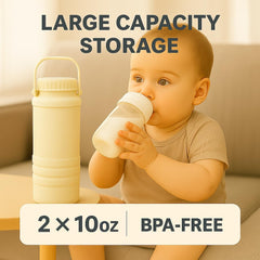 Generic portable breast milk cooler bottle 360-degree cooling tube in action