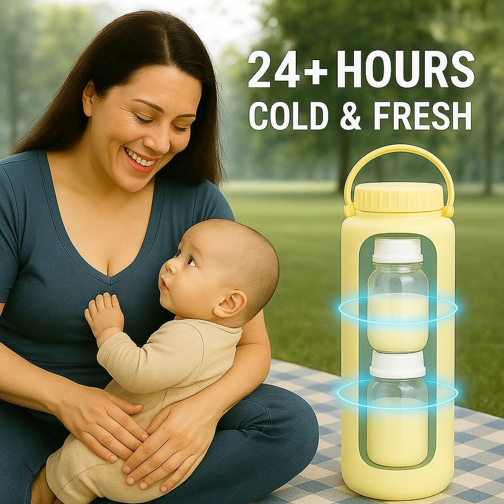 Generic portable breast milk cooler bottle travel-ready case on the go
