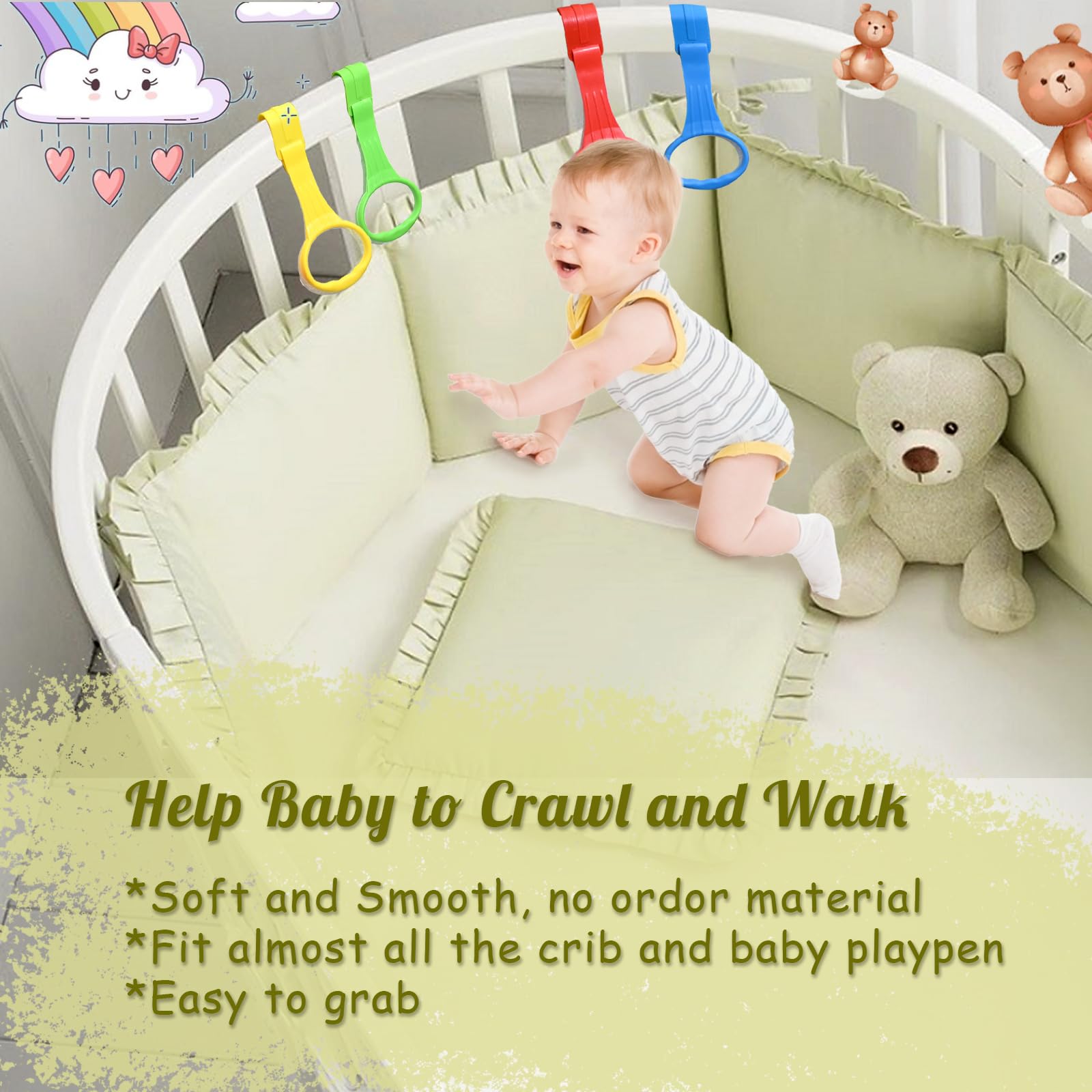 Generic pull-up ring highlights soft-touch, safe grip for tiny hands