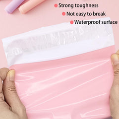 Generic self-adhesive disposal bags for feminine hygiene in pink.