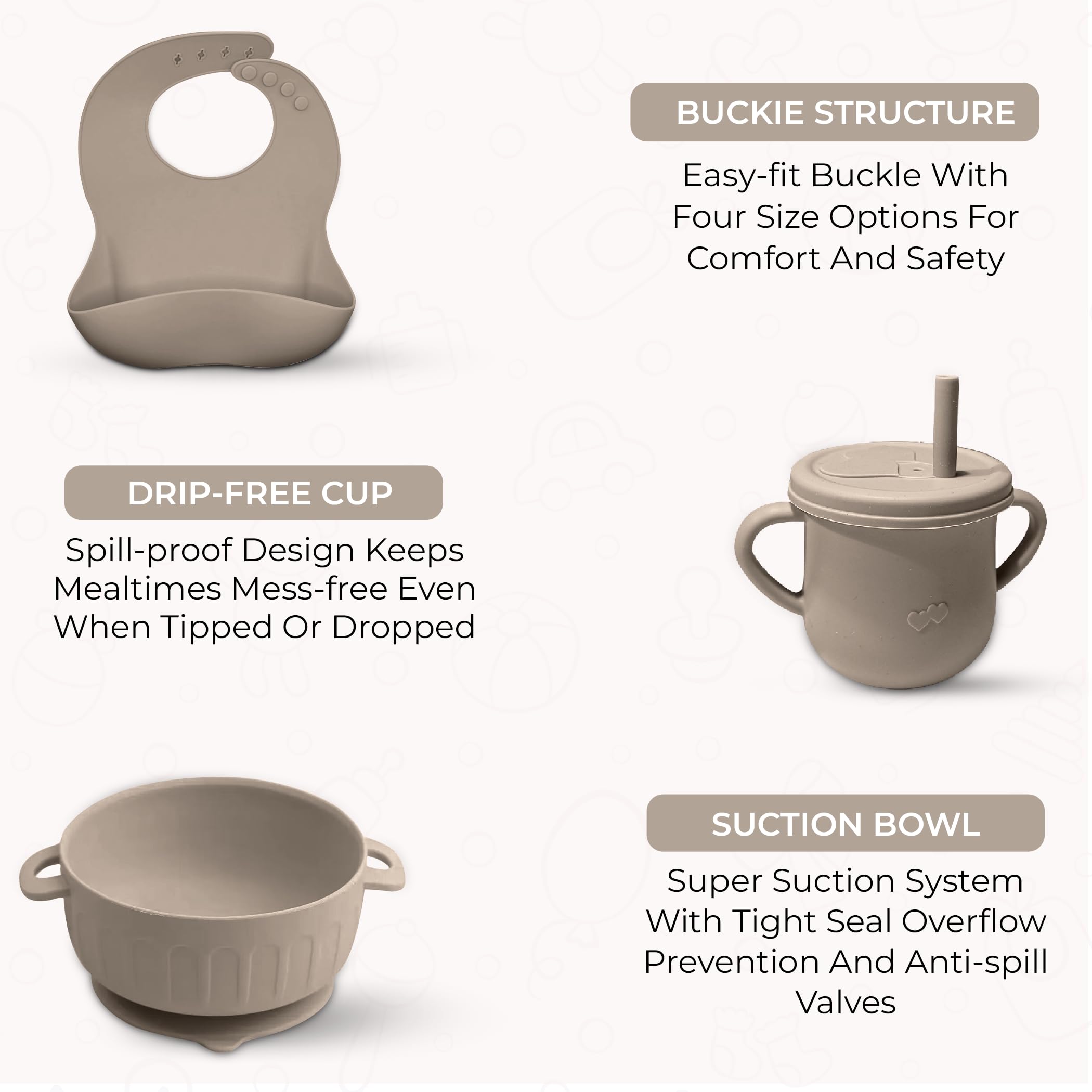 Generic SiliFeed child self-feeding setup supports hand-eye coordination