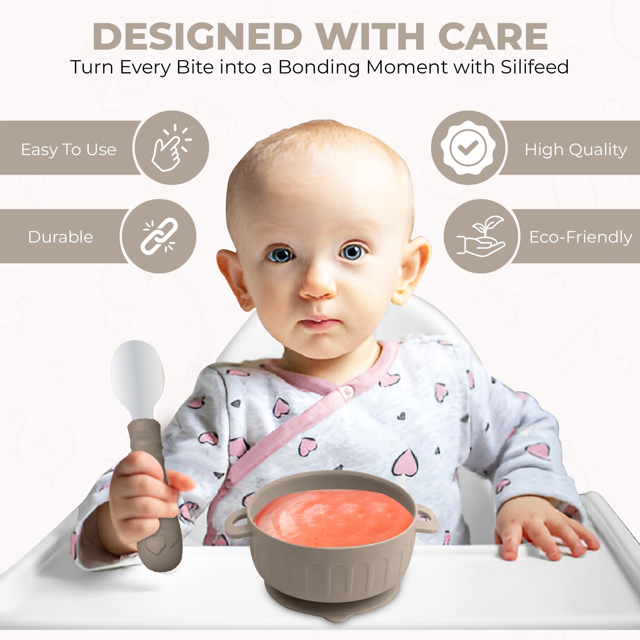 Generic SiliFeed travel-friendly kit fits diaper bags for on-the-go meals