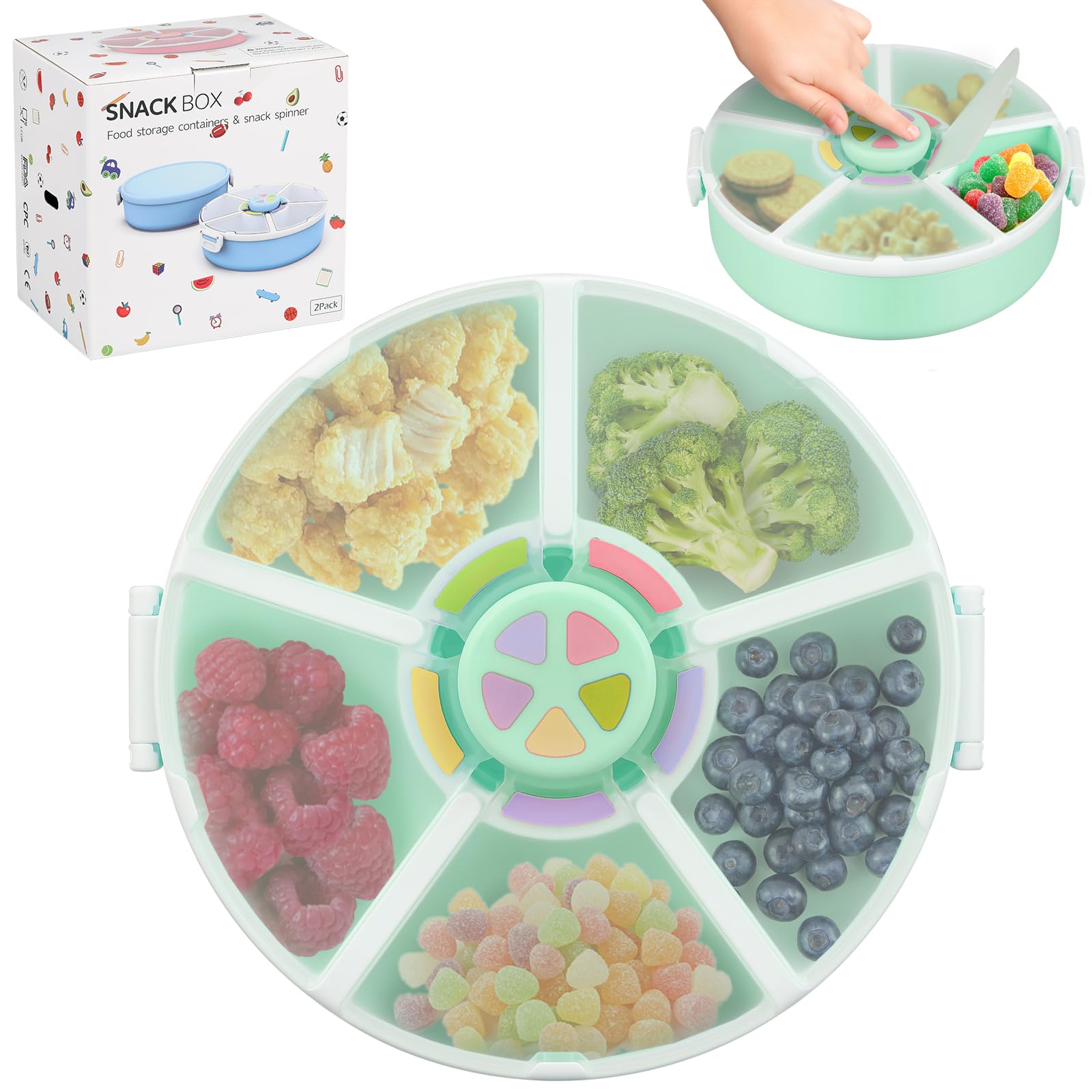 Generic Spinner displaying interactive button for snack selection