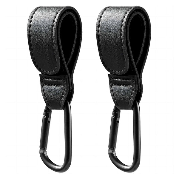 Generic Stroller Hooks on a stroller handle enable hands-free shopping.