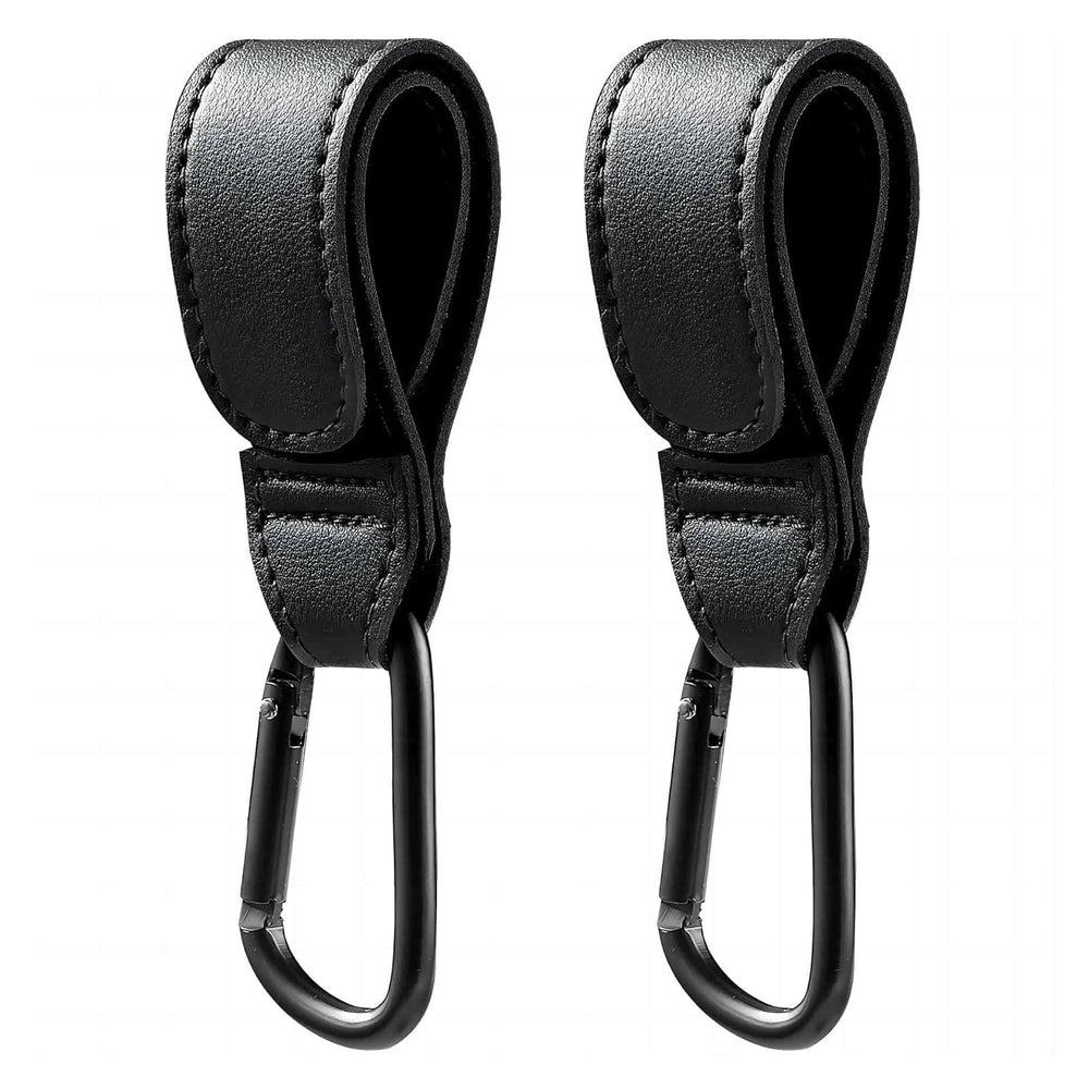 Generic Stroller Hooks on a stroller handle enable hands-free shopping.