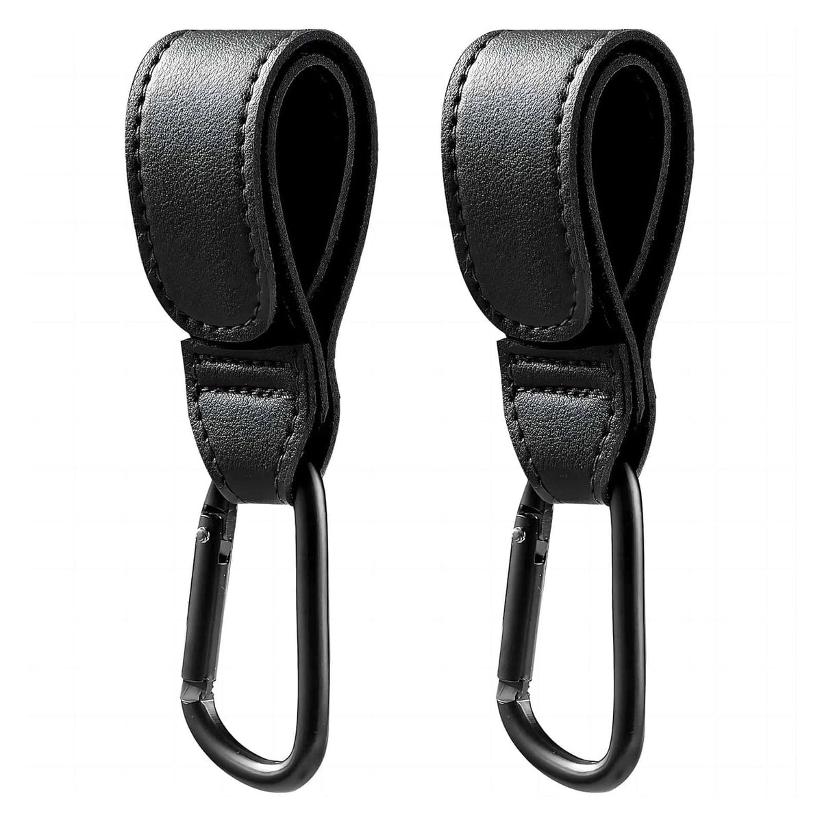 Generic Stroller Hooks on a stroller handle enable hands-free shopping.