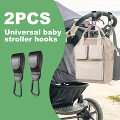Generic Stroller Hooks demonstrate heavy-duty strength, securely hanging bags.