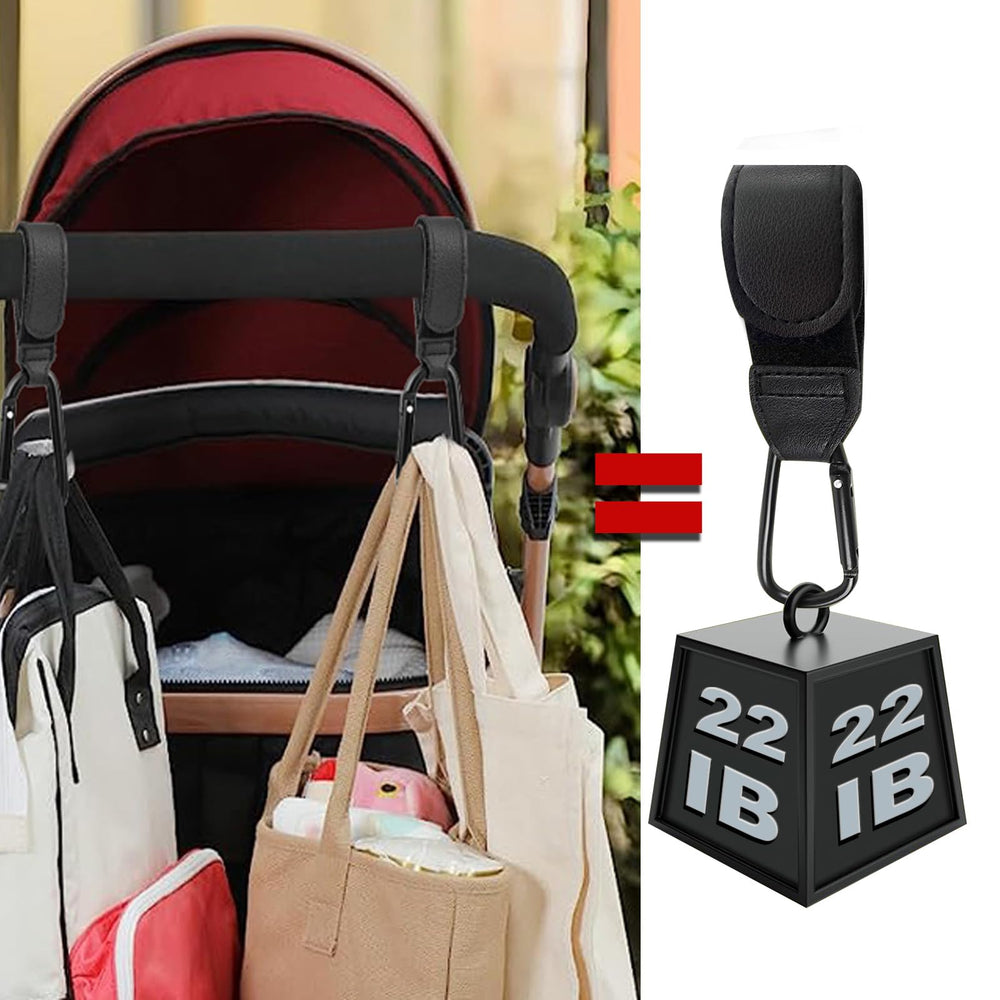 Generic Stroller Hooks in action during a grocery run.