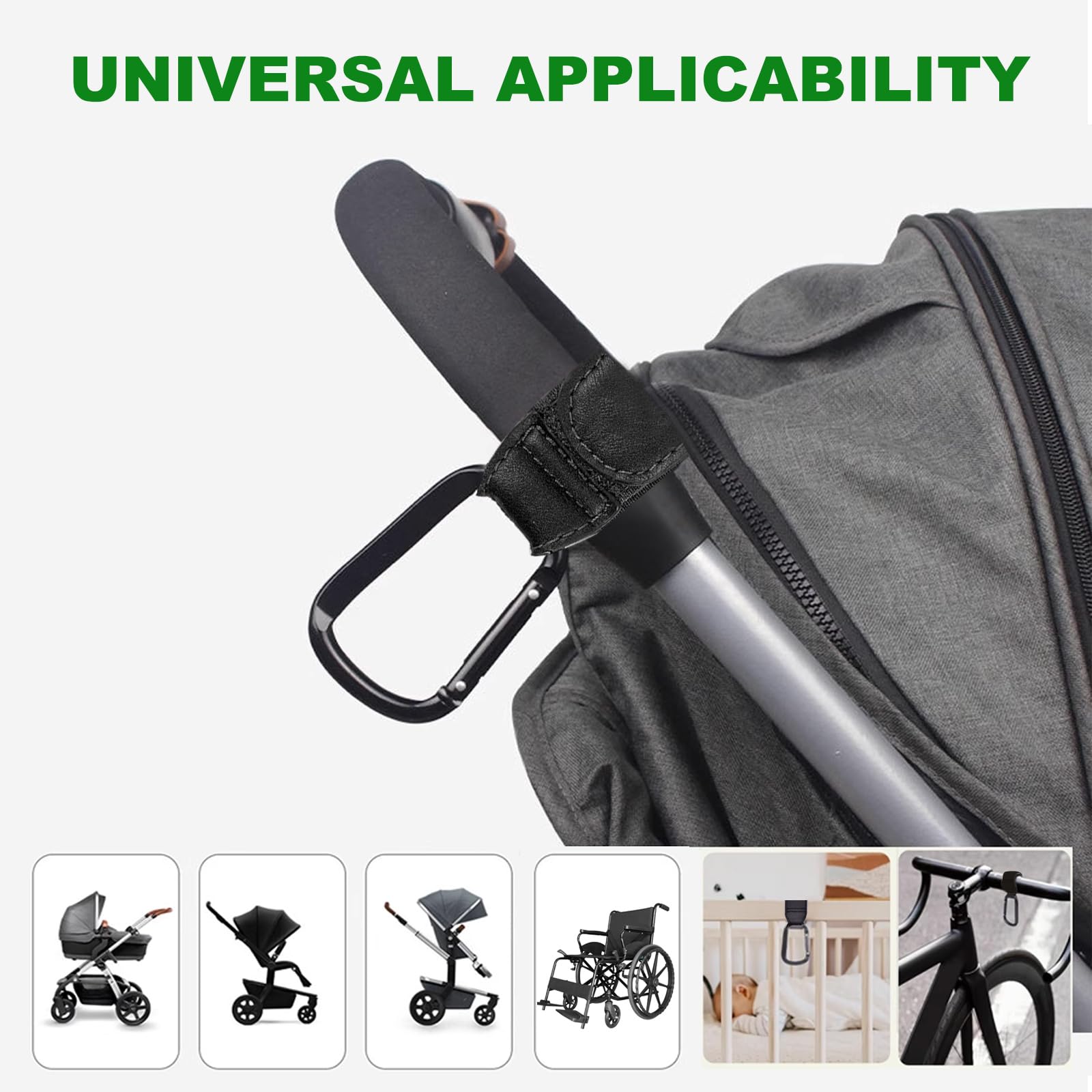 Generic Stroller Hooks space-saving design frees hands and reduces clutter.