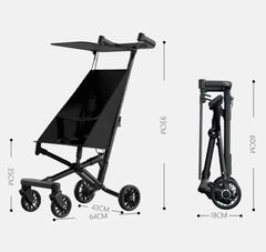 Generic Stroller travel-ready configuration with compact size for trips.