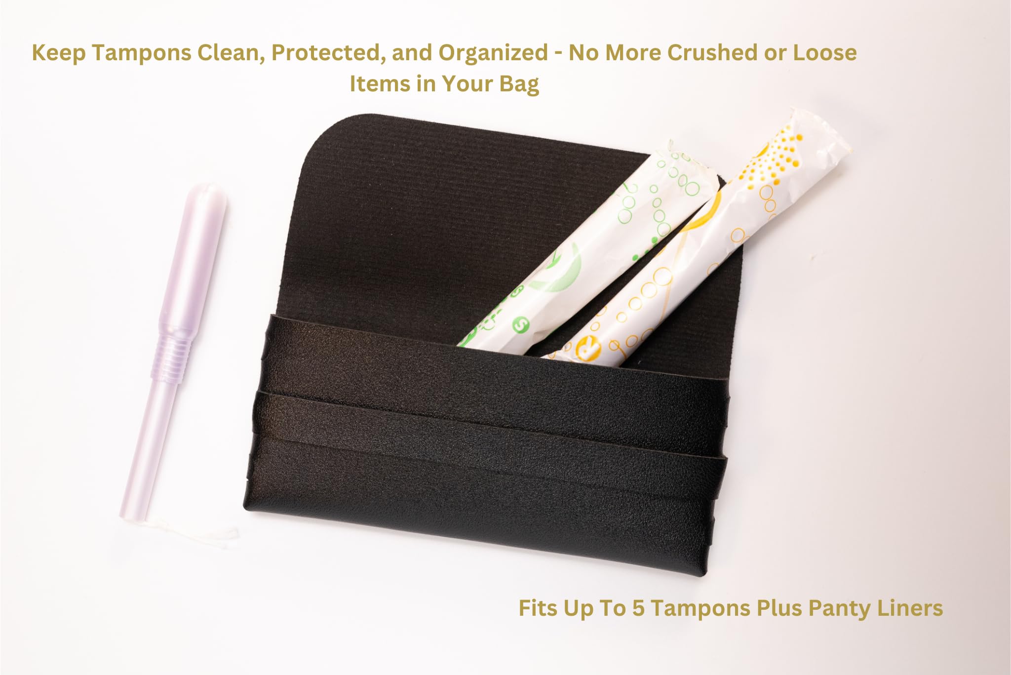 Generic TAMPONCASE discreet storage in black protects privacy while traveling.
