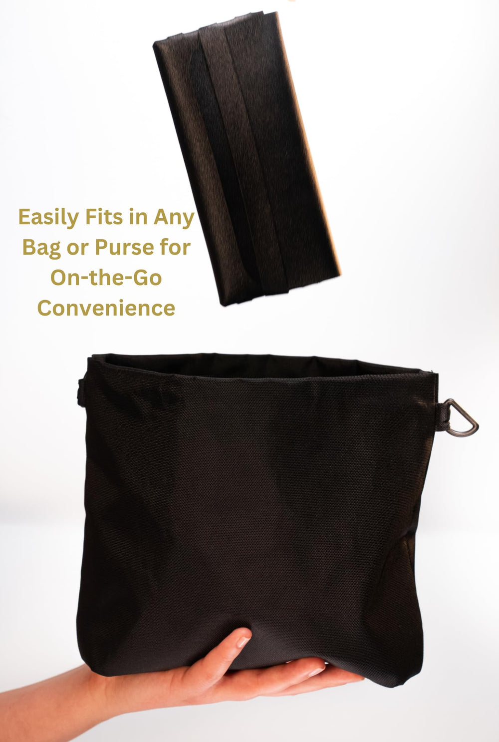 Generic TAMPONCASE hygiene storage in black isolates tampons from crumbs.