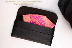 Generic TAMPONCASE semi-hard shell in black guards contents from crush.