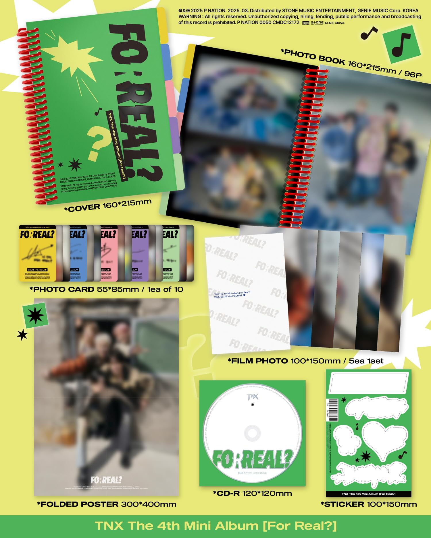 Generic TNX For Real? 4th mini album pack contents featuring photo book and poster for collectors.