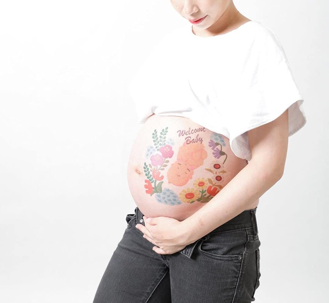 Generic Tuzuru belly stickers close-up showing stylish designs for memorable photos