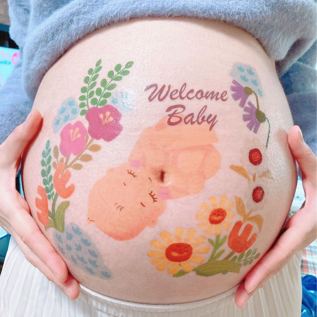 Generic Tuzuru pregnancy belly stickers sheet for quick at-home maternity photos