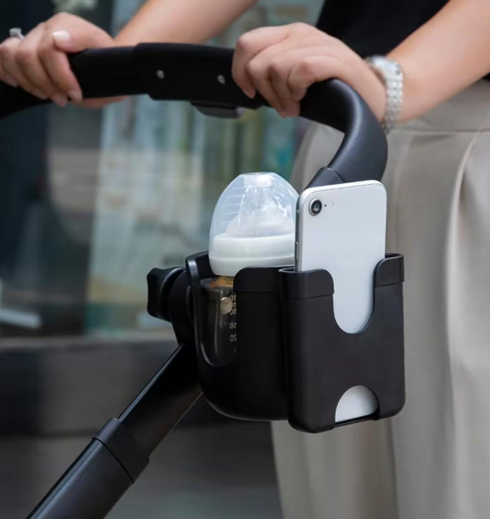 Generic universal fit holds most cups and bottles for outings.