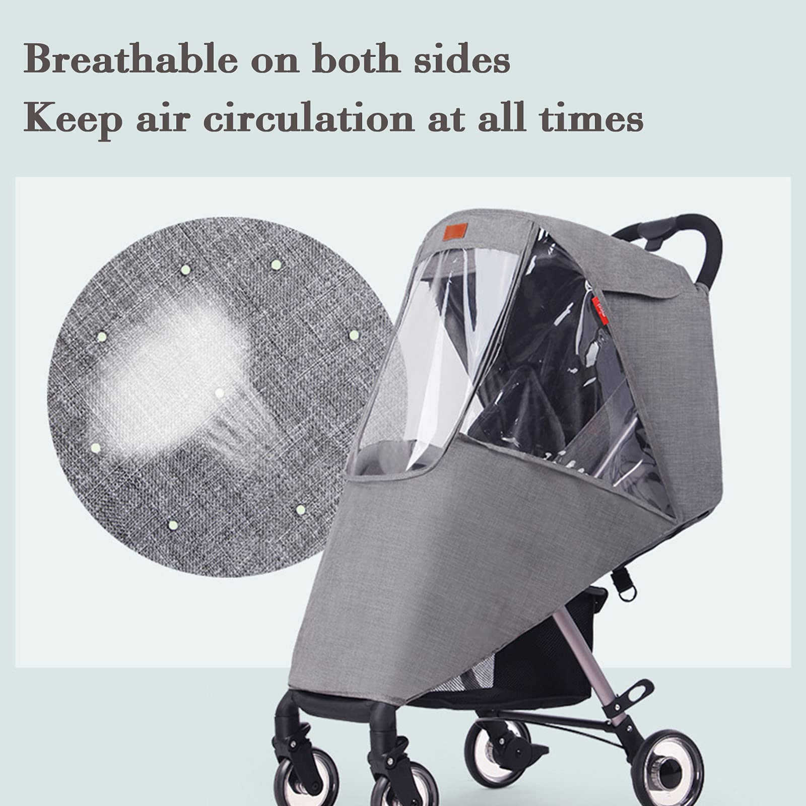 Generic universal stroller rain cover durable EVA with 3D coating for longevity.