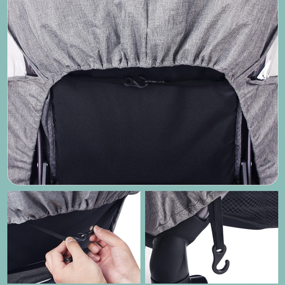 Generic universal stroller rain cover ventilation holes enabling steady air flow.
