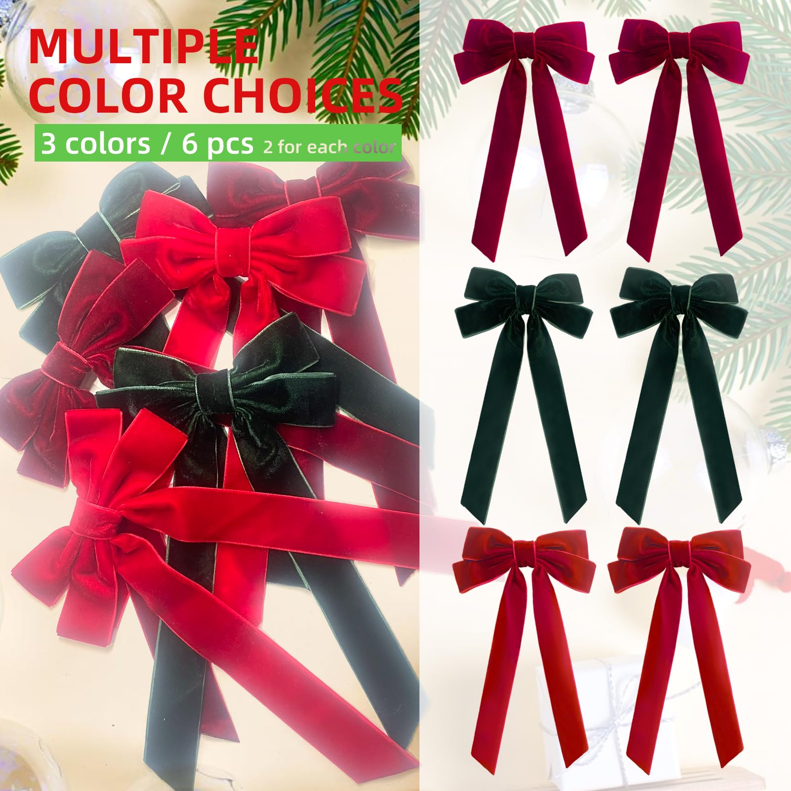 Generic Velvet Bows Clip Wine-Red front view with rich color and subtle shine