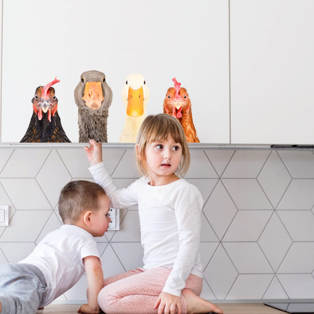 Generic vinyl sticker ducks heads adds whimsy to playrooms while protecting walls.