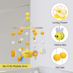 Generic wooden arched frame provides sturdy hanging support for the crib mobile
