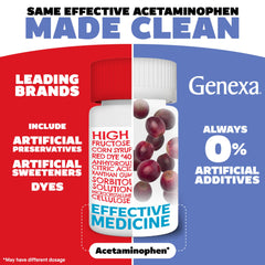 Genexa Kids Clean Pain & Fever chewables in grape flavor for easy dosing.