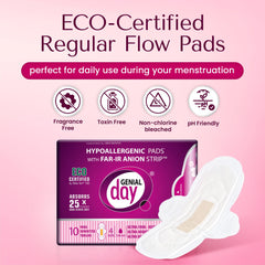 GENIAL DAY pad with FAR-IR anion strip for natural odor management.