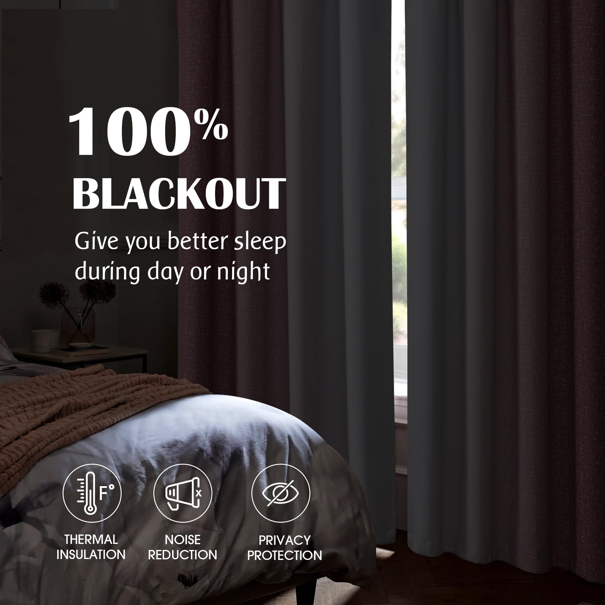 Geomoroccan total blackout curtains block exterior light for privacy and rest.