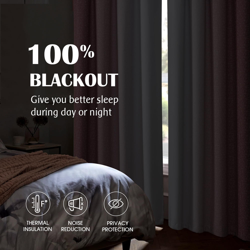 Geomoroccan total blackout curtains block exterior light for privacy and rest.