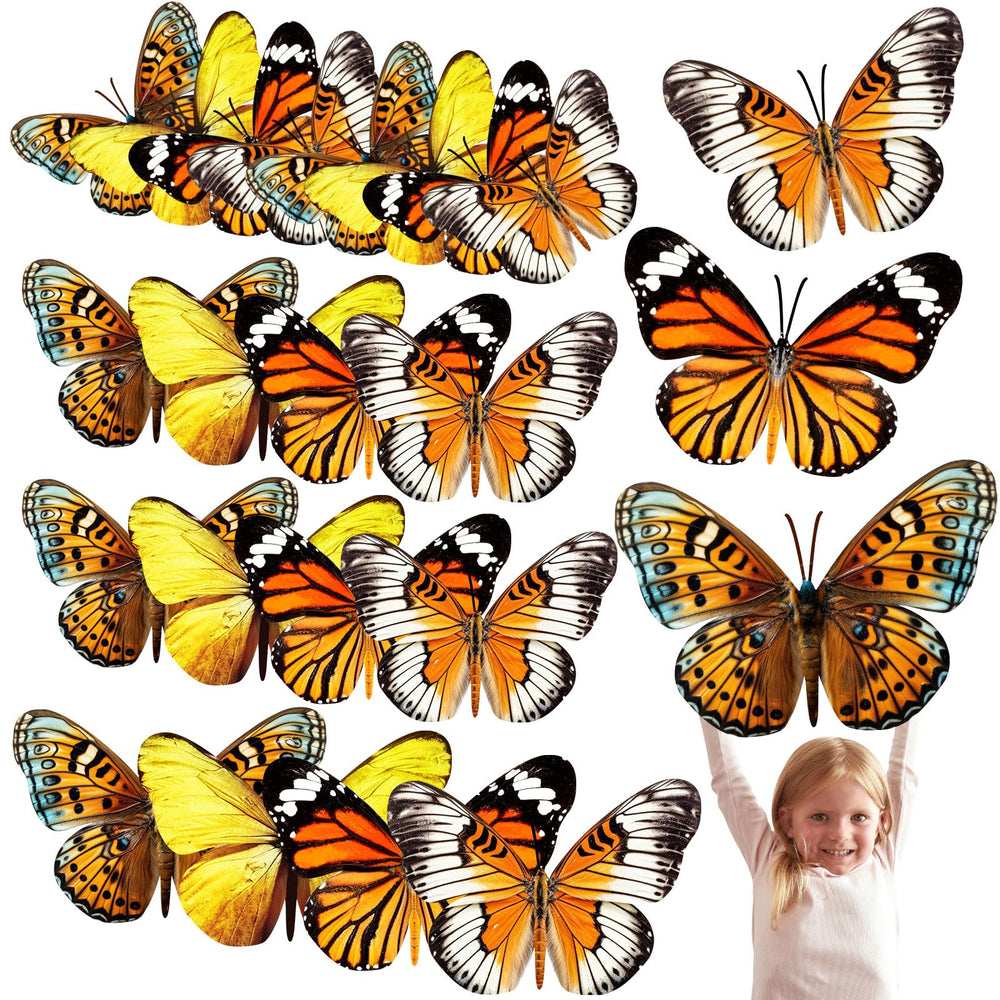 Geosar 3D monarch butterfly, large 30x21 cm size, creates a striking wall decor focal point.