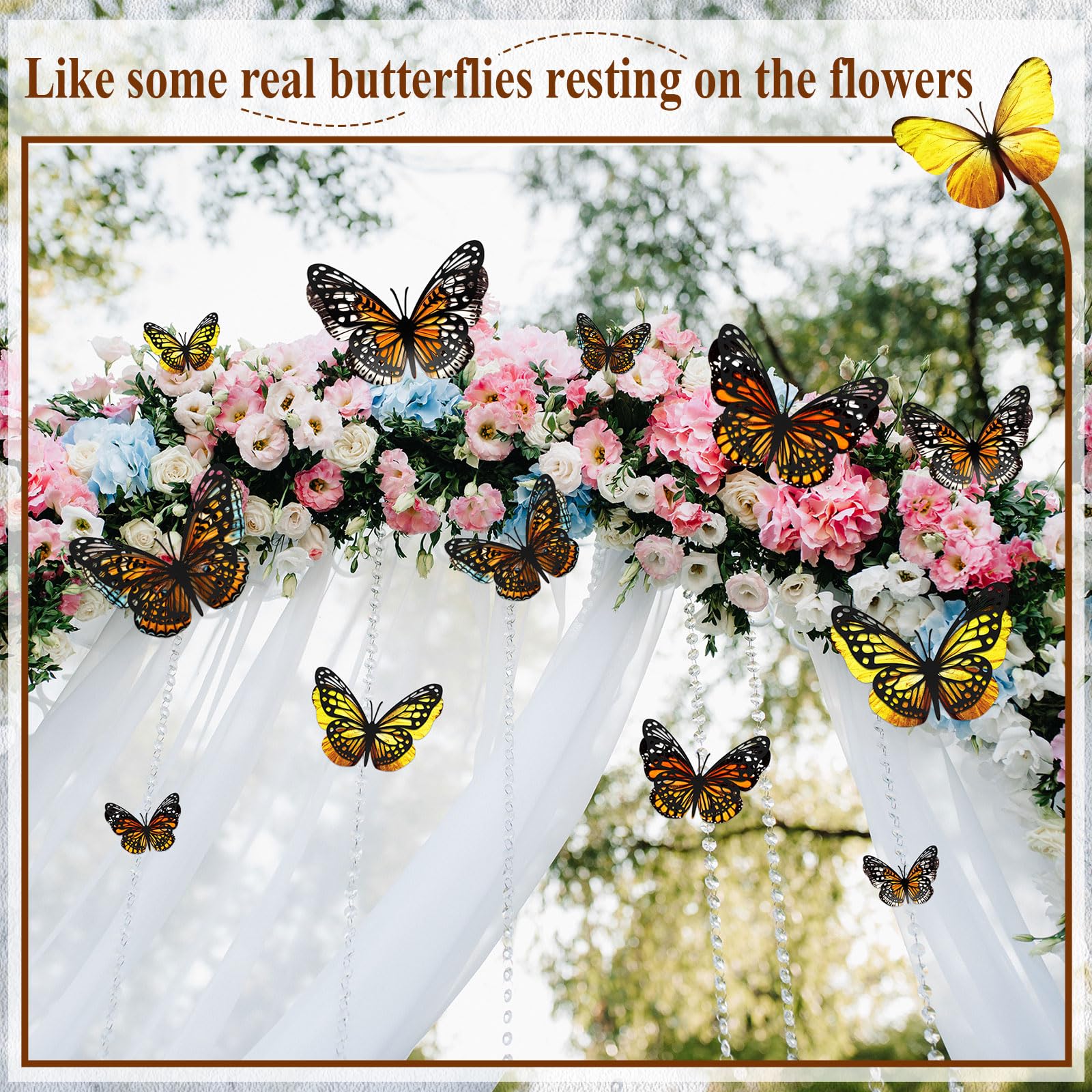Geosar 3D butterflies attach easily using included double-sided tape.