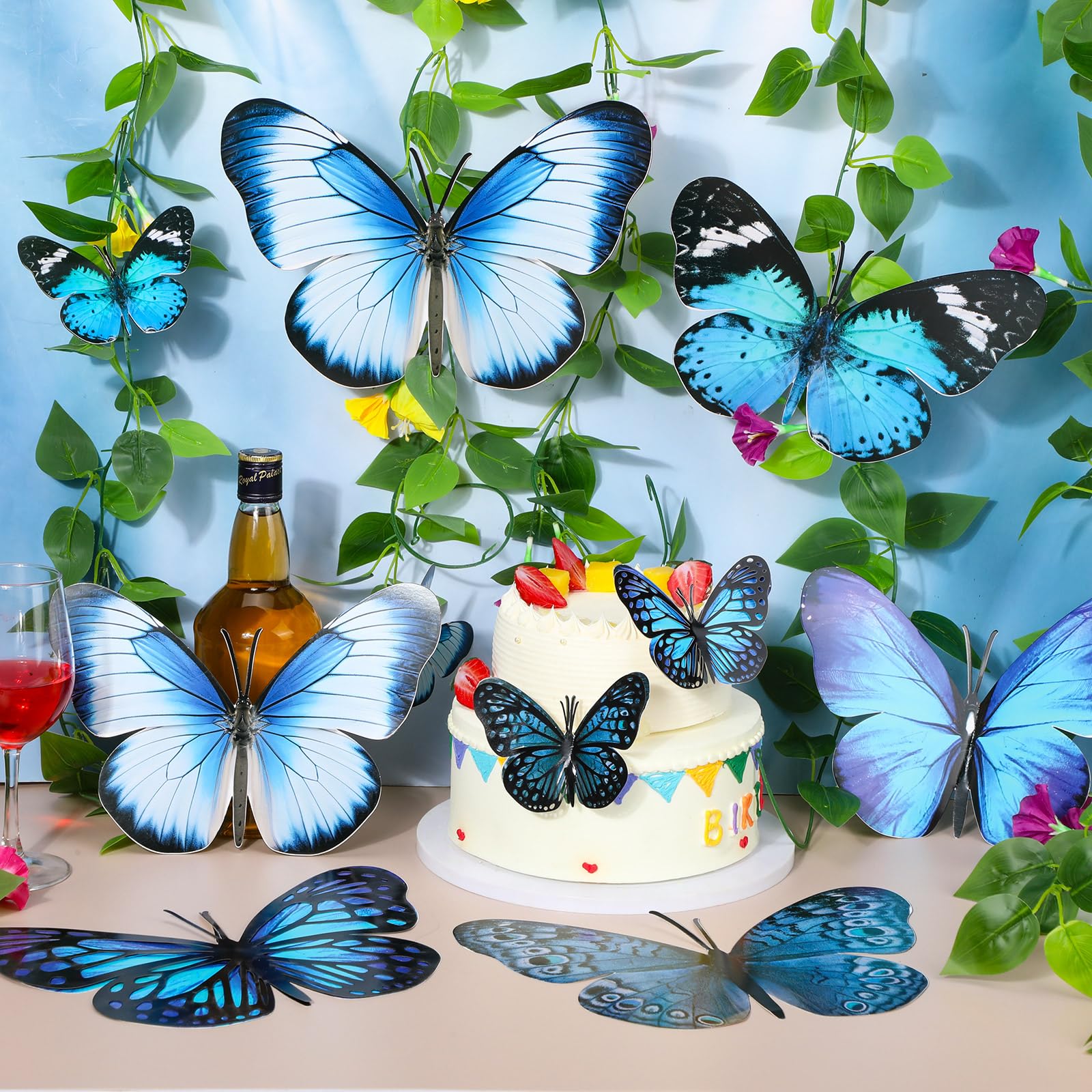 Geosar 3D monarch butterfly wall decor pack, 20 pieces for versatile layouts