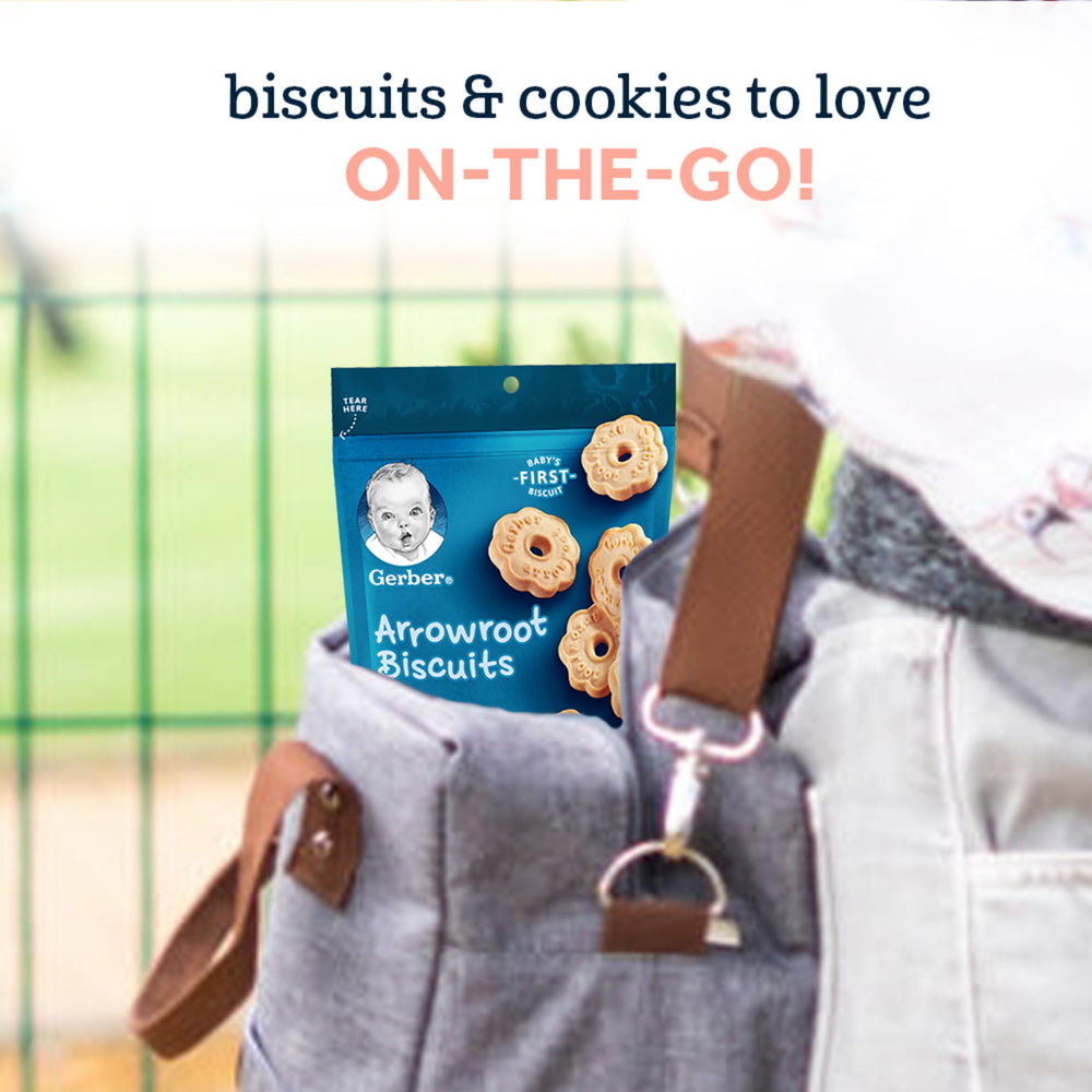 Gerber banana cookies nutrition panel highlights calcium, iron, zinc