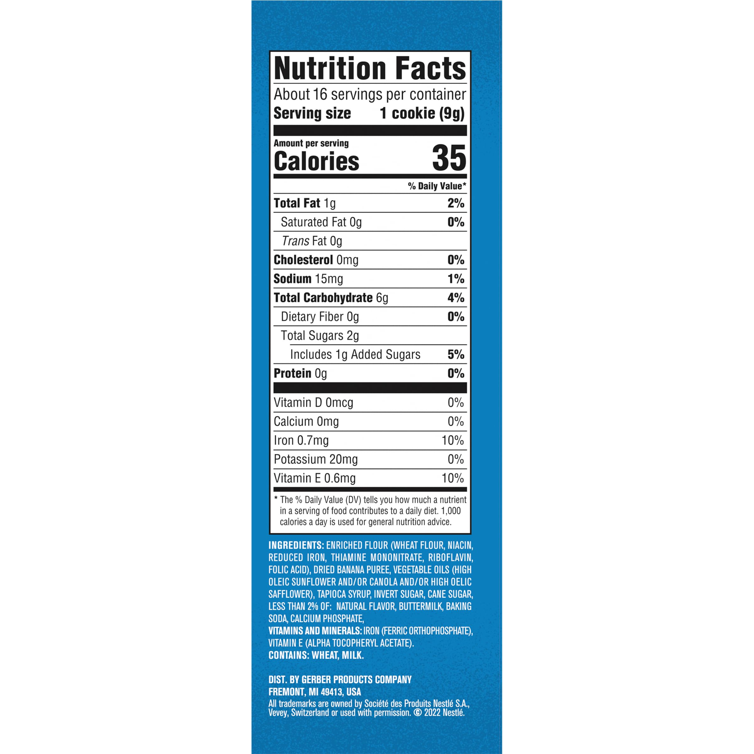 Gerber banana cookies soft texture shown for easy chewing