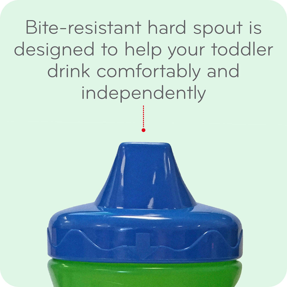 Gerber First Essentials flow-control valve supports easy sipping for small hands.