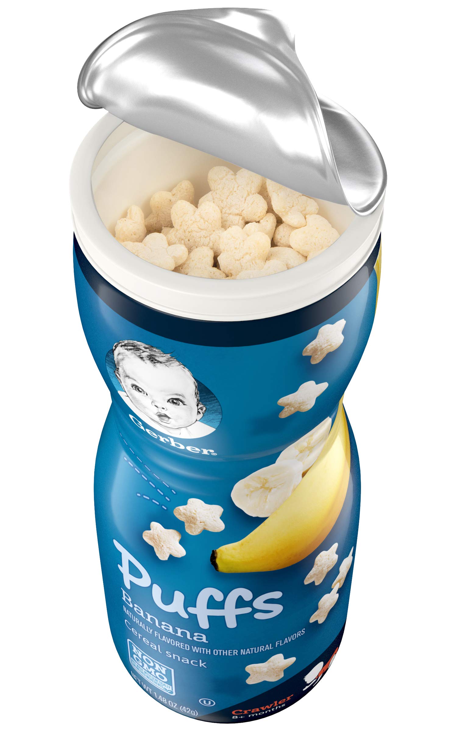Gerber Graduates on-the-go resealable container, snack that travels well.