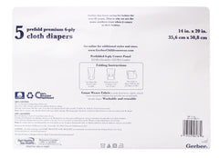 Gerber Prefold Premium 6-Ply Diapers in use showing absorbent layers for quick changes.