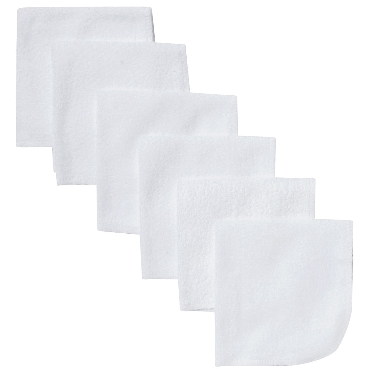 Gerber washcloths white six-pack, ideal for bath time and everyday cleaning