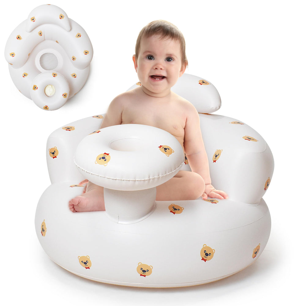 GerdfeiTawtab inflatable baby seat with bear design offers gentle, secure support for little sitters.