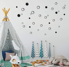 GESTYZ nursery bubbles wall decal black adds removable wall art.