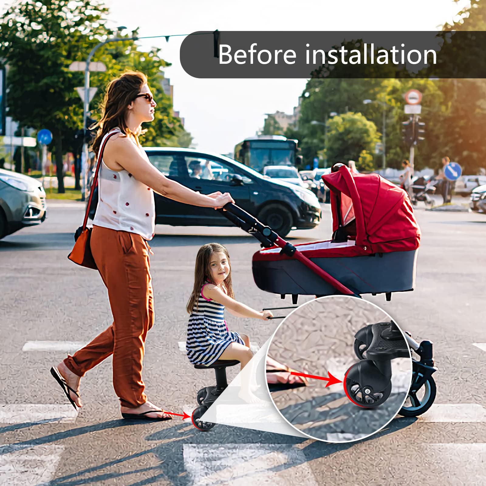 Gesundtek Stroll extension improves pushing comfort during outings.