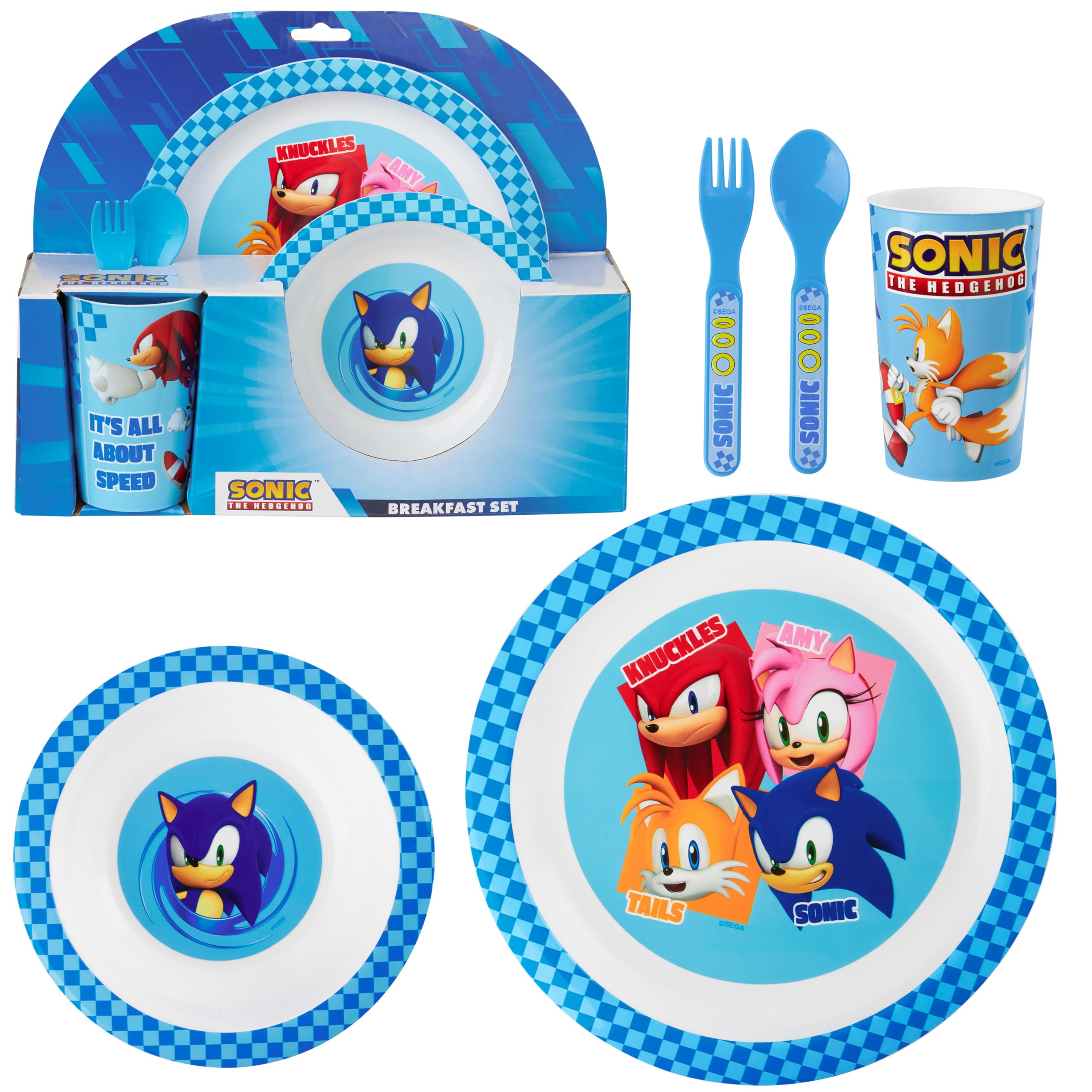 Get Trend Sonic blue plate for durable kid meals