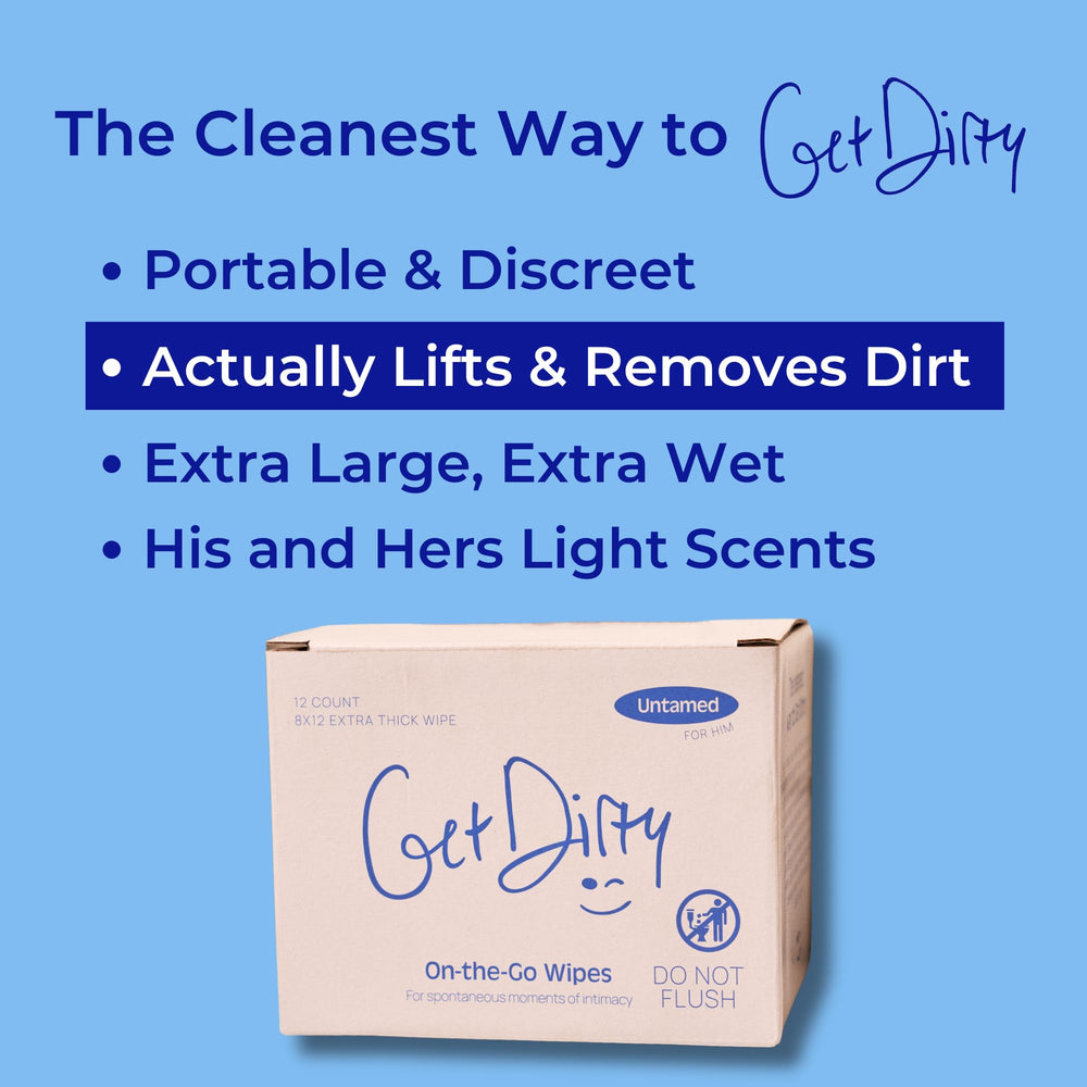 Get Dirty facial and delicate areas safe wipe, gentle pH-balanced formula