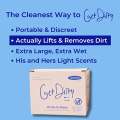 Get Dirty facial and delicate areas safe wipe, gentle pH-balanced formula