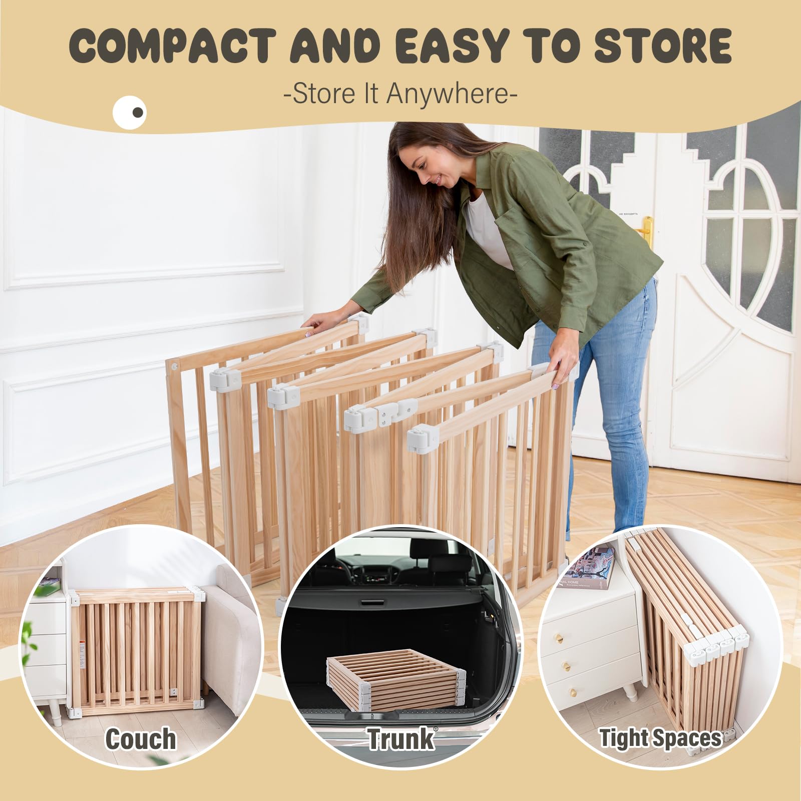 Gewitt suitable for indoor and outdoor use, versatile portable play yard.