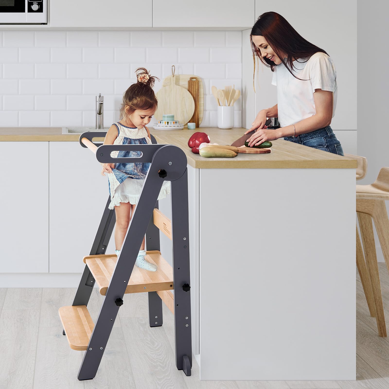 Gewitt grey finish blends with kitchen decor